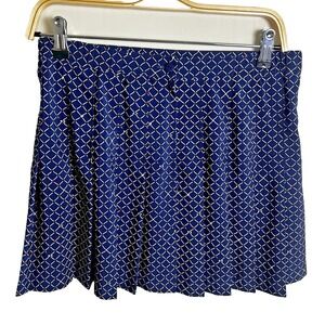 Tail Women's Vintage Pleated Tennis Skirt Sz 10 Navy Patterned Preppy Lightweigh